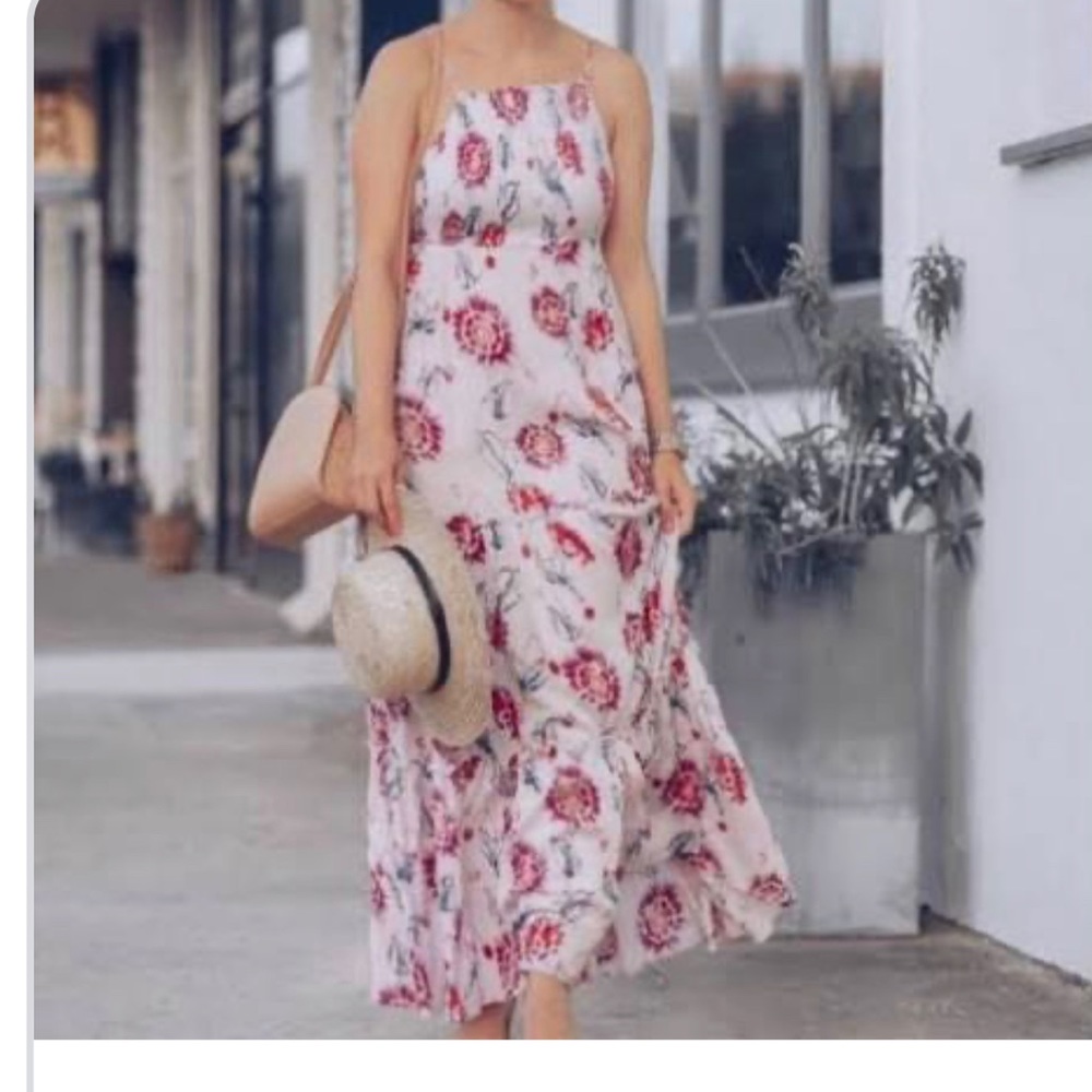 Free People maxi dress. Light lilac. Floral. Sz large. Garden Party dress